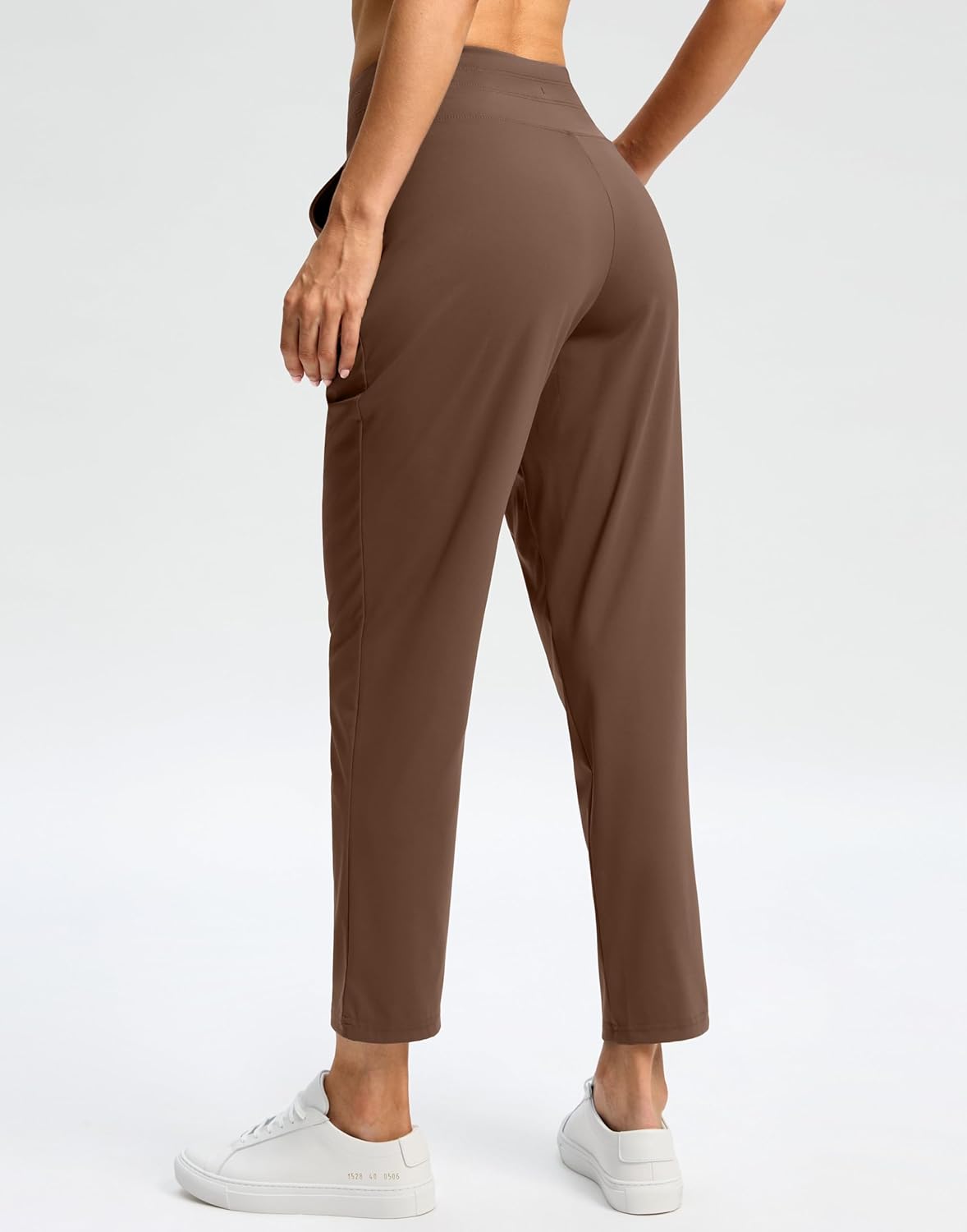 High Waisted Ankle Pants for Women - 7/8 Athletic Style with 2 Pockets & Drawstring | Ideal for Golf & Casual Wear