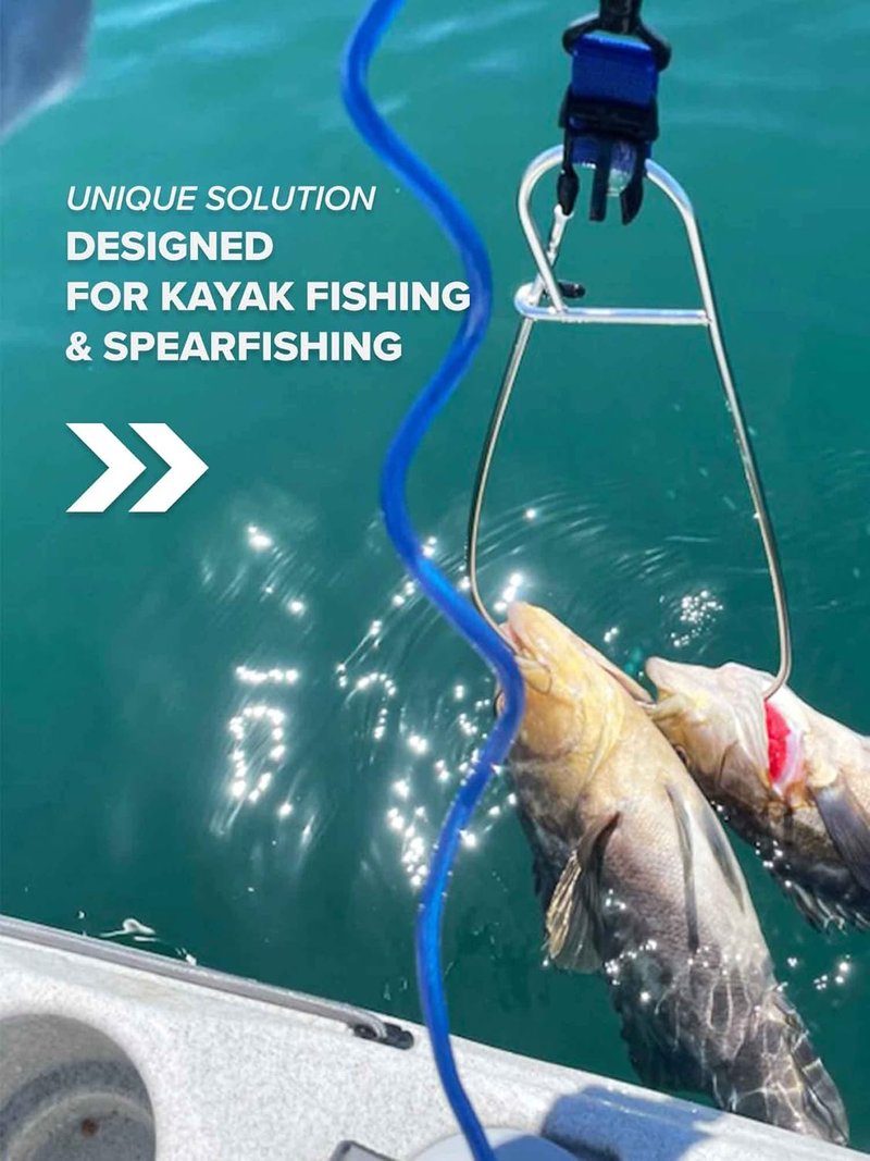 Rogue Endeavor® Large Stainless Steel Spearfishing Stringer - Durable Big Game Clip for Kayak Fishing & Scuba Diving | Sharpened Tip & Puncture Guards