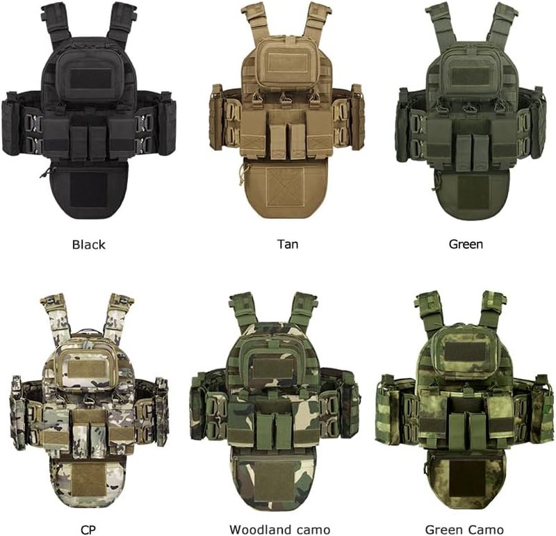 Tactical Training Vest with PALS System - Multi-Pocket, Adjustable Straps & Quick-Release Buckle for Hunting | Black