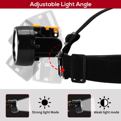 Hunting friends Rechargeable Cap Mining Lamp Waterproof LED Miner Lamp Explosion Proof Headlight for Outdoor Professional Works (Yellow Button)