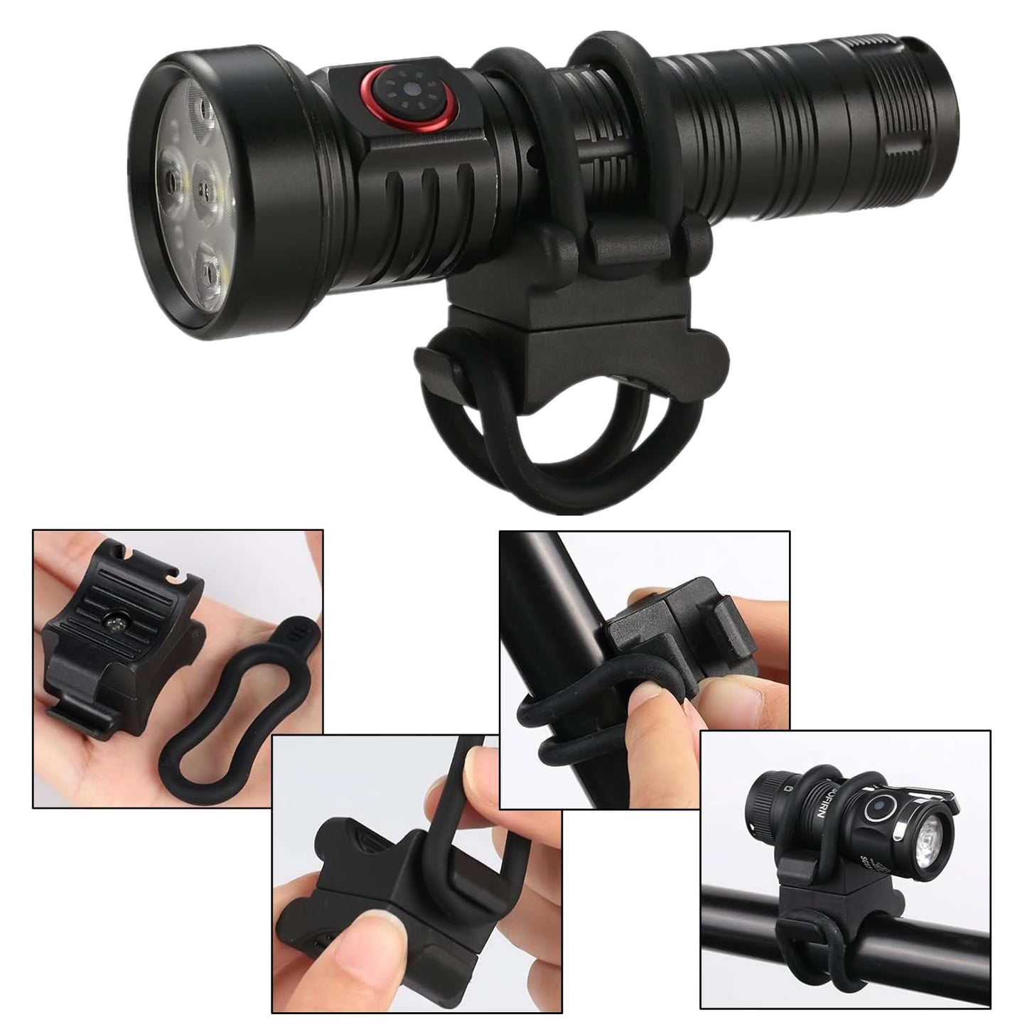 NXPpiULeh 2 Set Universal Bike Light Mount Adjustable Bike Flashlight Mount Bicycle Light Bracket for Bicycle Accessories