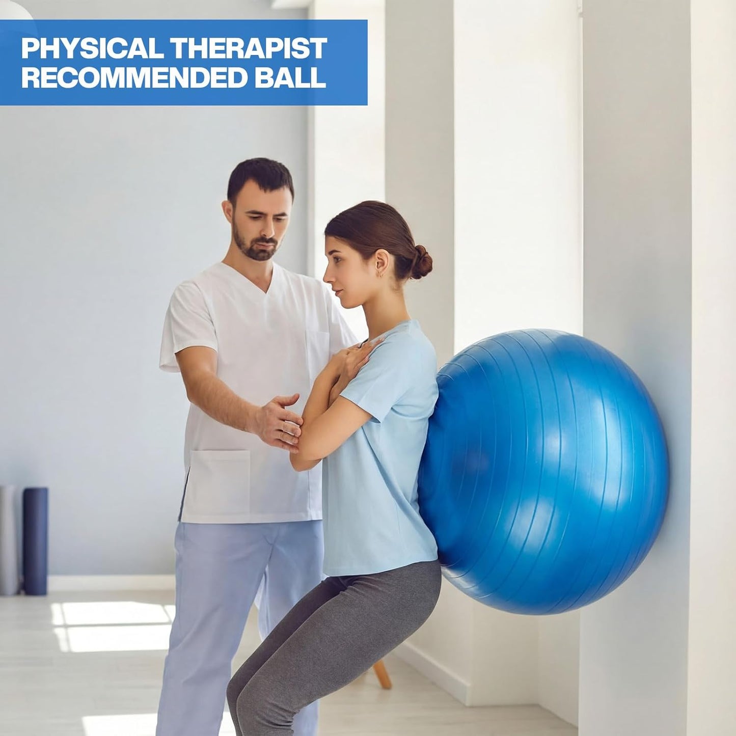Exercise Ball Set - Yoga & Pilates Stability Balls for Pregnancy | Anti-Burst 23-26 Inch & 9 Inch with Foot Pump for Home, Office & Gym