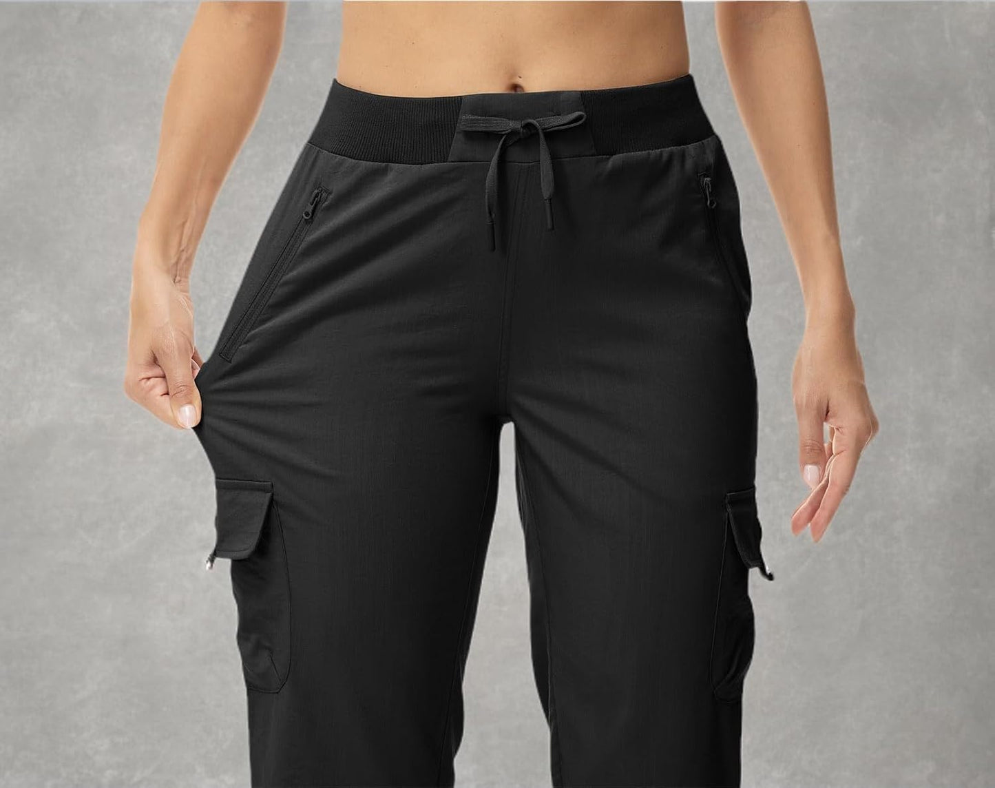 Cargo Capri Pants for Women - Lightweight Quick-Dry Hiking Joggers with Pockets | Summer Activewear