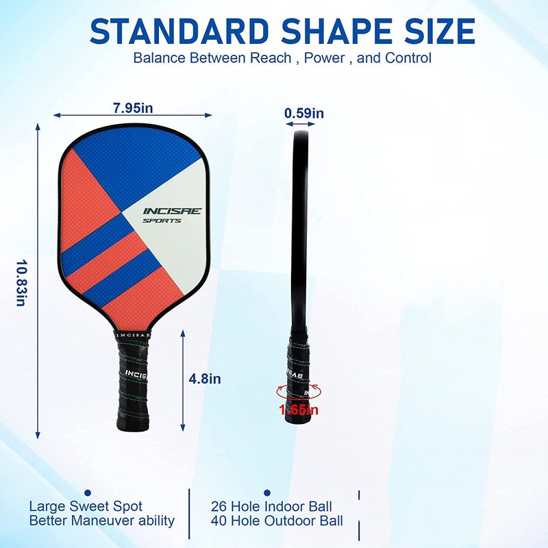 Pickleball-Set of 2,Incisae Pickleball Paddles, Fiberglass Pickleball Rackets, Cooling Towel and Pickleball Bag - Indoor & Outdoor Pickleball Set for Beginners & Intermediate Players…