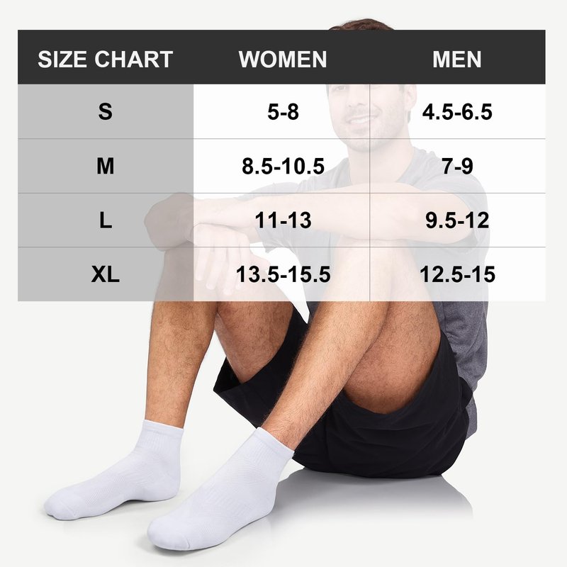 Lapulas 6 Pack Men's Ankle Socks Cotton Cushioned Athletic Running Socks for Women