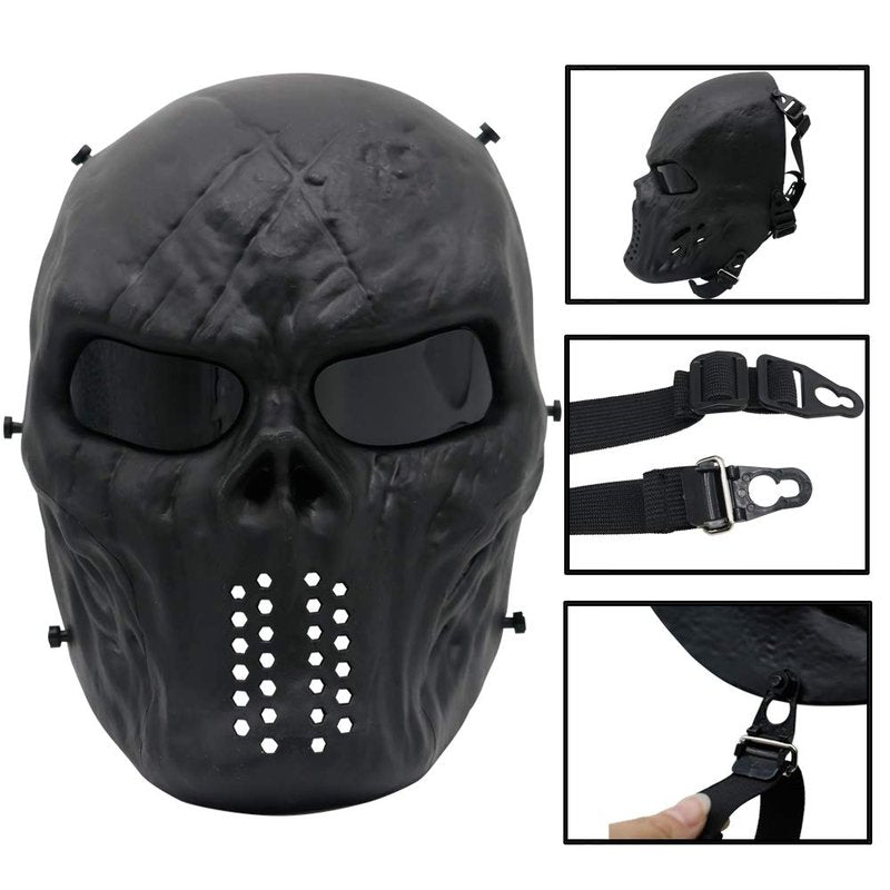 PuddingStation Full Face Airsoft Mask, for Masquerade Halloween Cosplay, Movie Props and Other Outdoor Activities