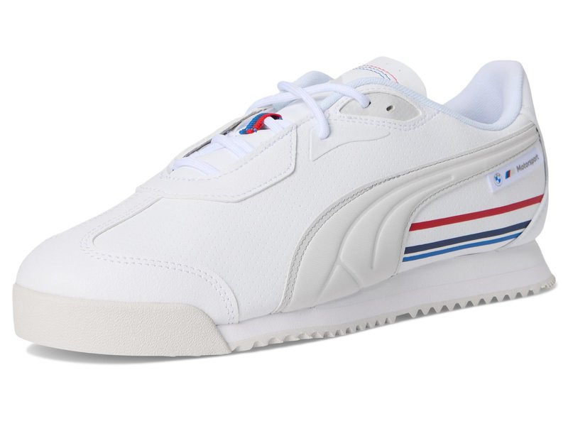 Puma Men's BMW Motorsport Roma Shoes, White-Pop Red AH25, 7