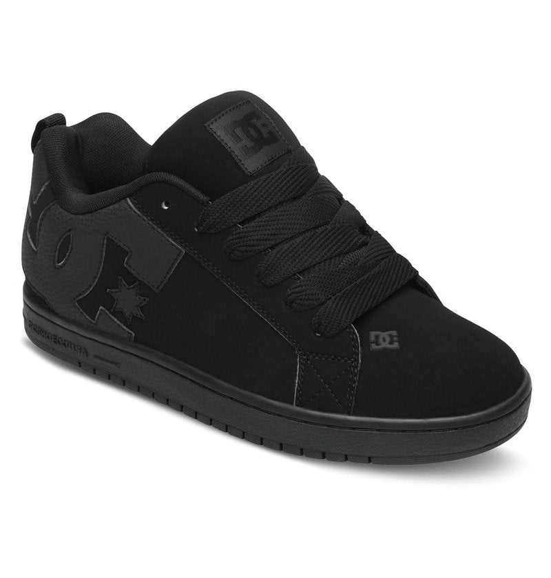 DC mens Court Graffik Casual Skate Shoe, Black/Black/Black, 11.5 US
