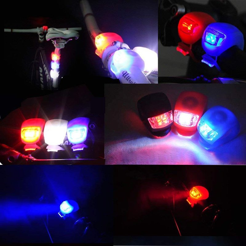 Bike Front and Back Rear Light Silicone Bike Tail Light Rear Bicycle Light Set - Bicycle Rear Light Cycling Night Essential LED Safety Light Lamp Bright Warning Flash MTB Truck Car LED Warning Light