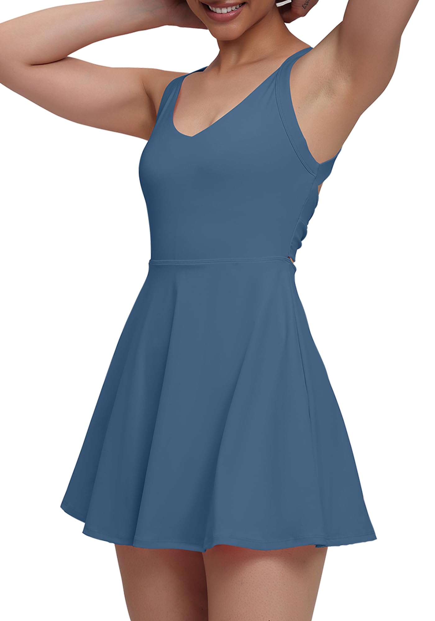 EUISVI Womens Tennis Workout Dress with Shorts Romper Golf Athletic Dresses for Women