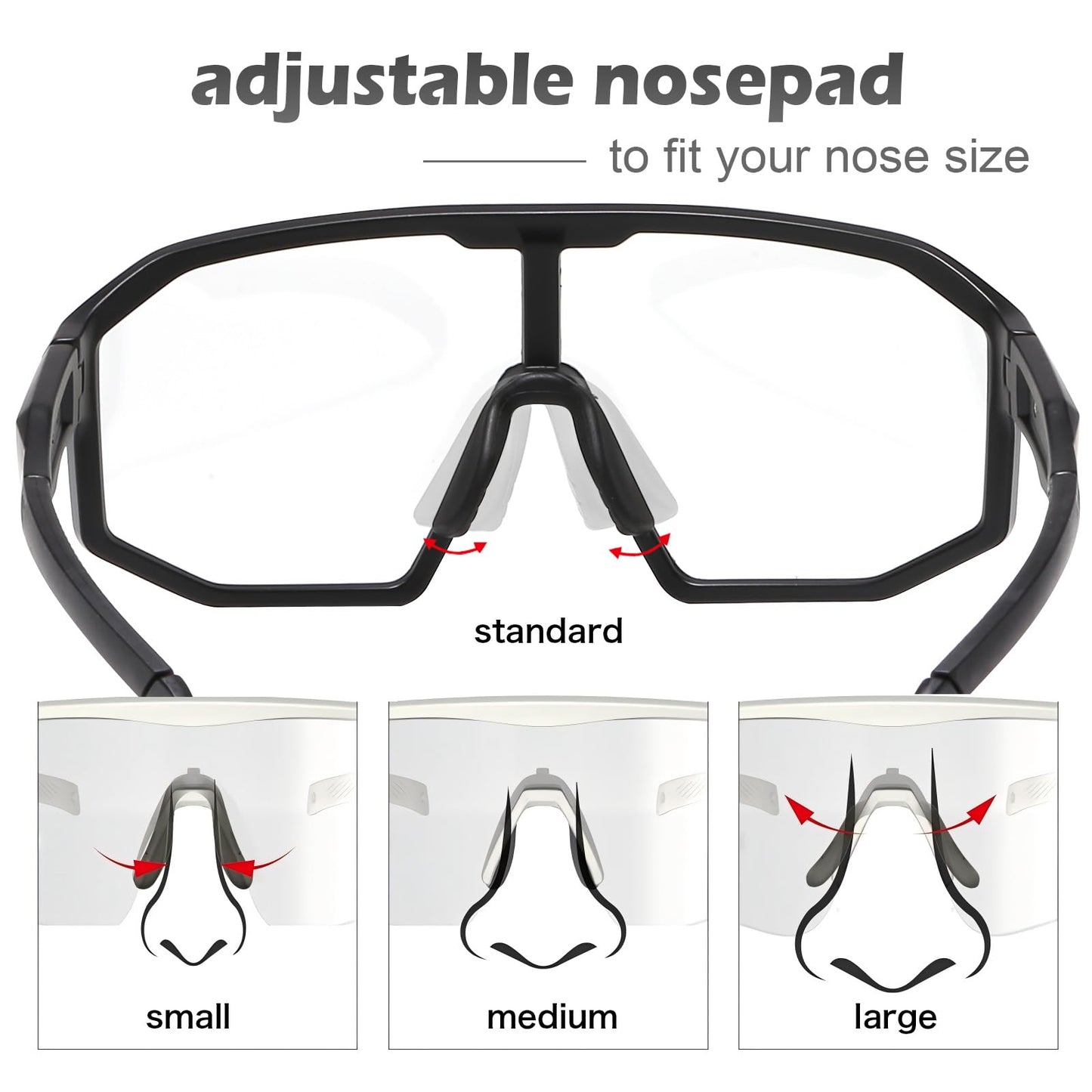 Suertree Photochromic Cycling Glasses Men Women Clear Sports Sunglasses Mountain Bike Riding MTB Bicycle Running Golf Baseball Fishing Driving Hiking