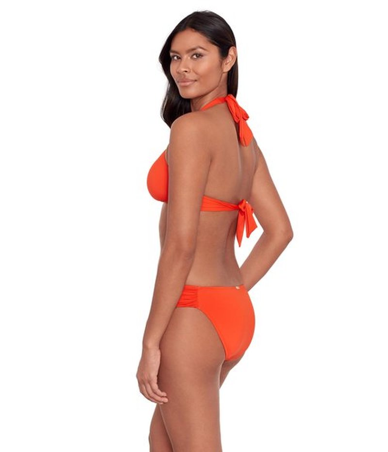 Lauren Ralph Lauren Womens Beach Club Solids Shirred Side Hipster Orange 8