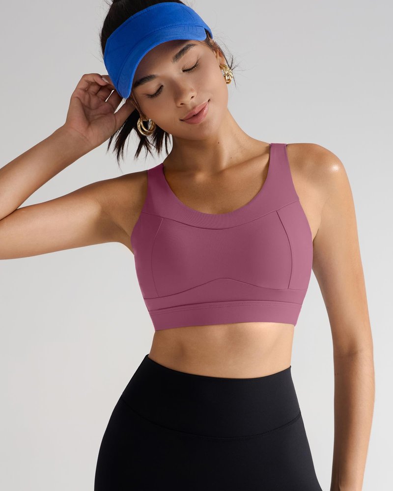 RUNNING GIRL High Impact Sports Bras for Women,Racerback Red Bra Workout Crop Tank Tops Longline Sports Bra Push up (WX2667 Pink,3XL)