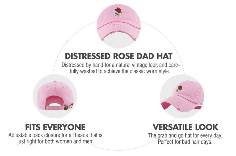 KBETHOS KBSV-124V PNK Rose Flowers Love Good Vibes Men Women Dad Hat Baseball Cap Adjustable Unisex
