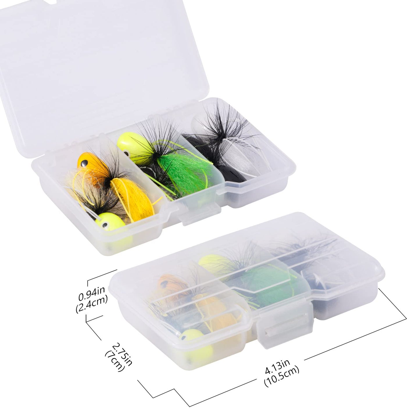 BASSDASH Popper Flies for Fly Fishing Bass Panfish Perch Topwater Fishing Lures