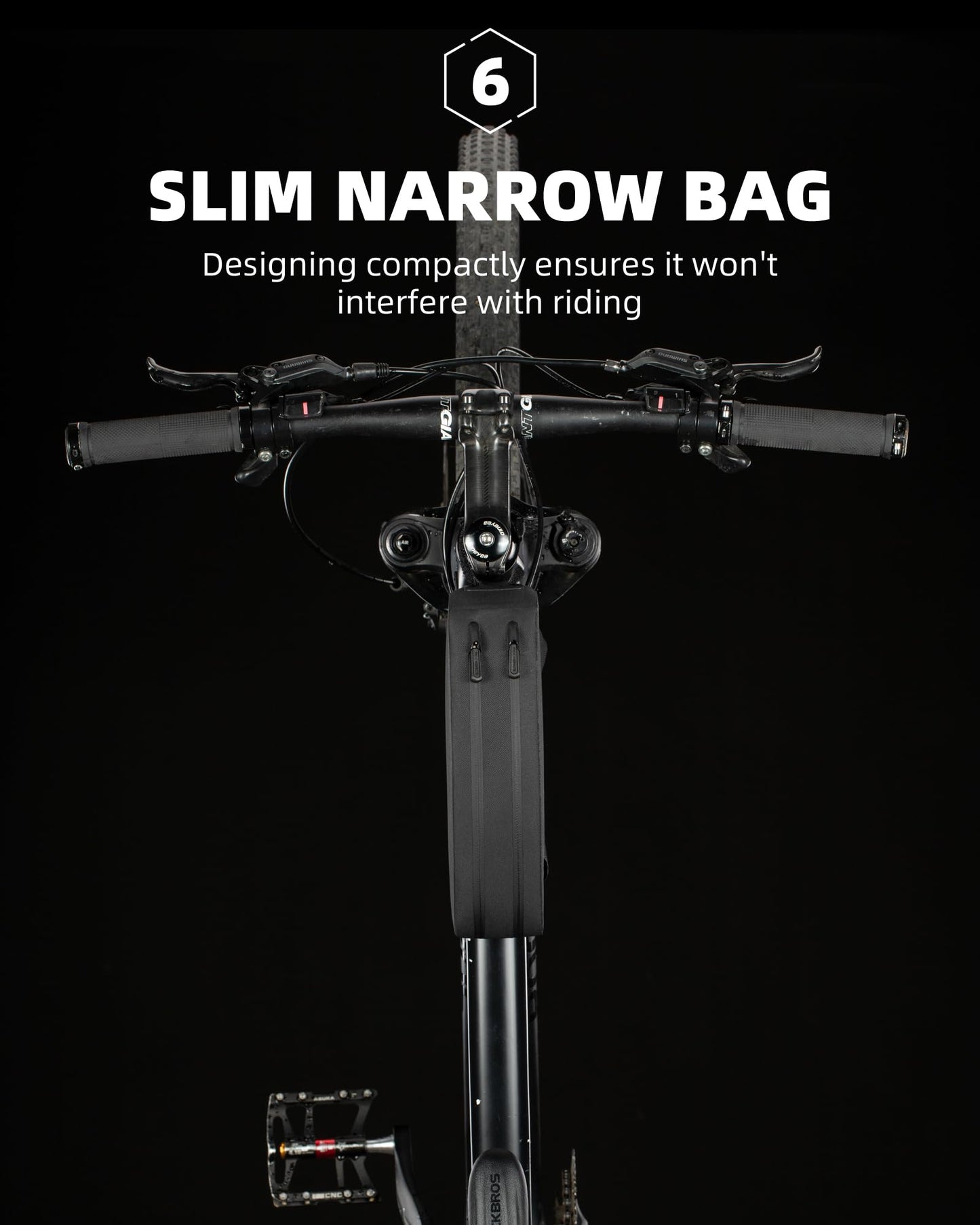 ROCKBROS Top Tube Bag Bike Frame Bag with Dual Zippers Bike Pouch