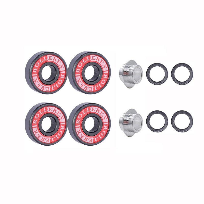 Rollerex VXT100 85A Kids RipStik/Inline Skate Wheels (2-pack w/bearings, spacers and washers) (Use on Hockey Roller Blades) - Can Be Used As RipStik Caster Board Wheel Replacements (68mm)