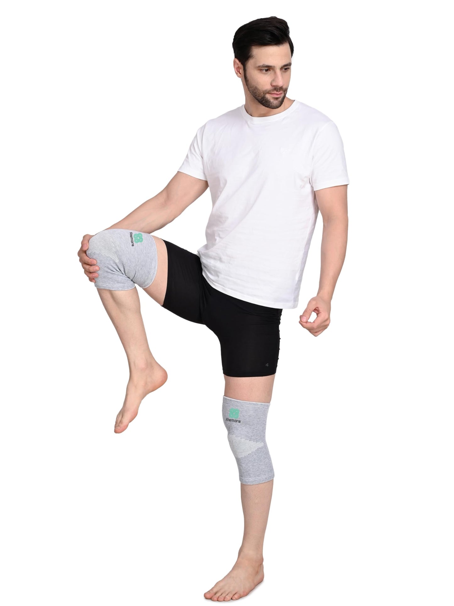 Remore Bamboo Knee Compression Sleeve for Men and Women Bamboo Knee Brace for Men and Women Knee Pain, Gym, Running, Basketball, Meniscus Tear, Sports, Joint Pain Relief, Injury Recovery (64-70cm Thigh) (XXX-Large)