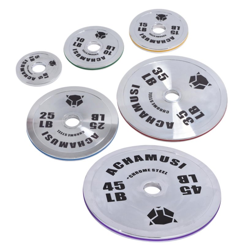 Achamusi Olympic Weight Plates,Steel 2-Inch Weight Plate For Strength Training,Weightlifting - Single Or Pair (Blue-25LB Single)