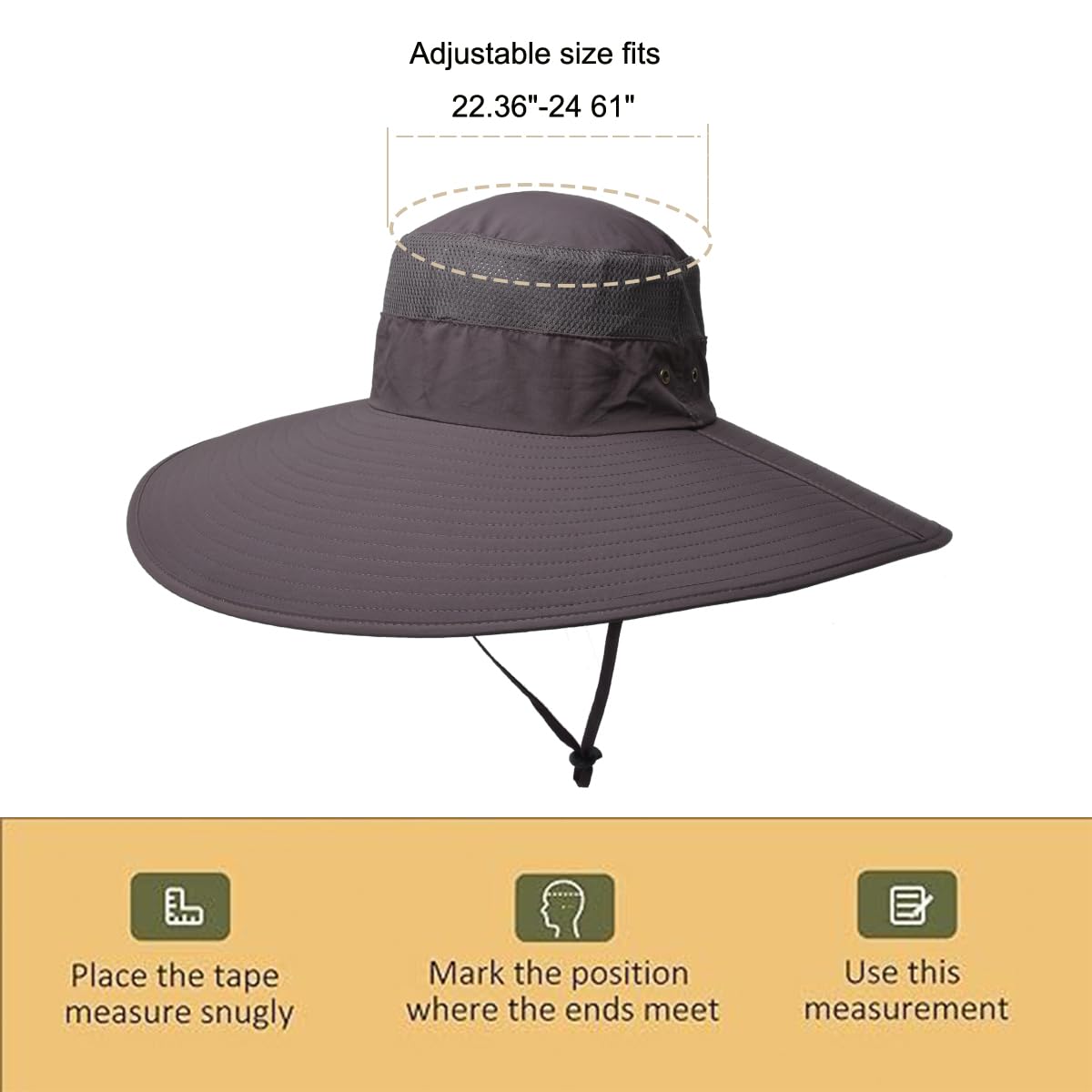 Leotruny Super Wide Brim Bucket Hat UPF50+ Waterproof Sun Hat for Fishing