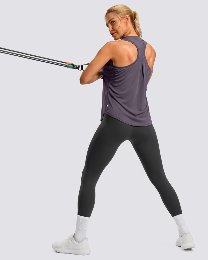 G Gradual Women's Workout Tank Tops Racerback Athletic Yoga Tops Loose Fit Sleeveless Running Gym Sports Shirts for Women(Purple Grey,XL)