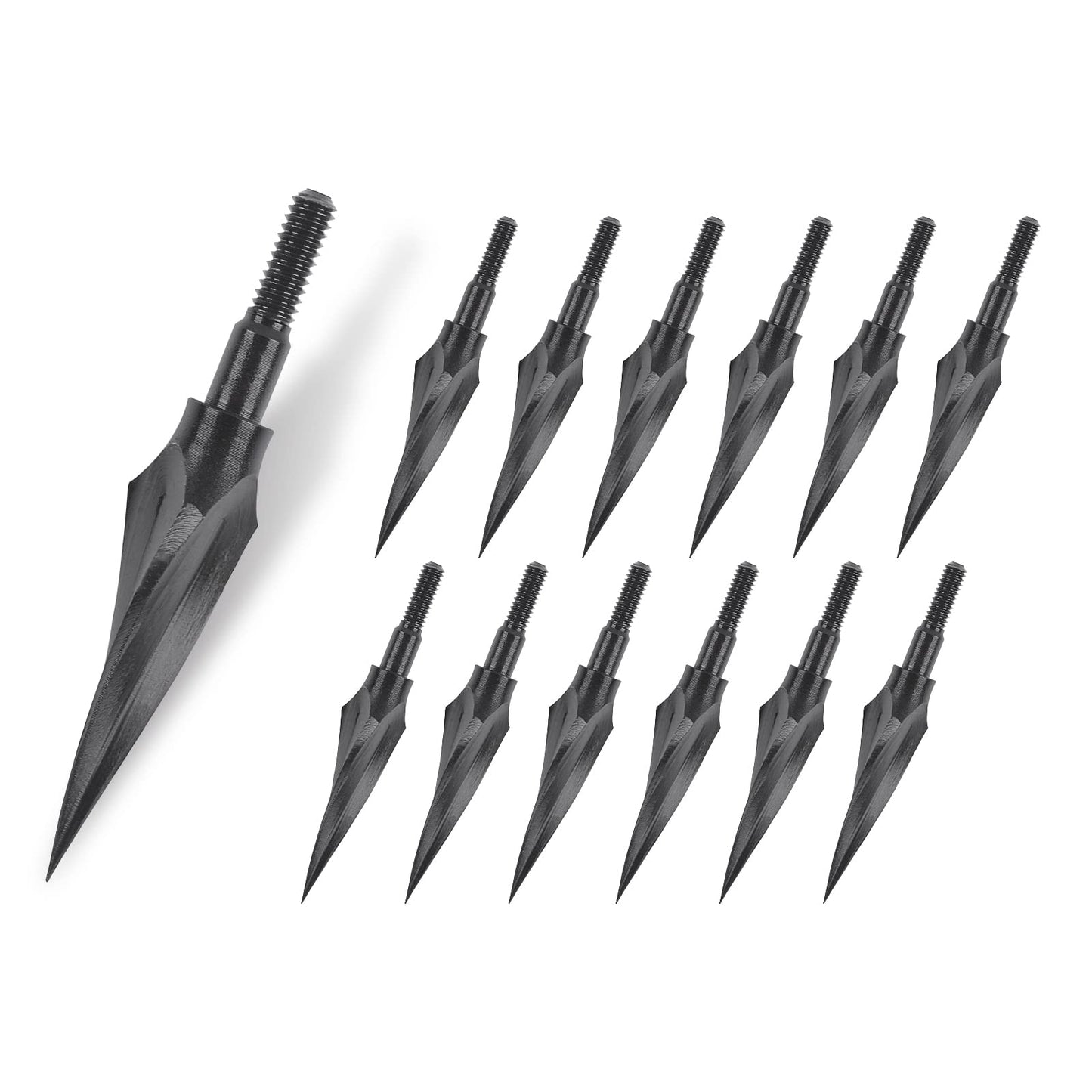 12 Pack Hunting Broadheads 100/120/125/150 Grain Traditional Archery Arrow Tips for Compound Recurve Bow Crossbow Shooting Black