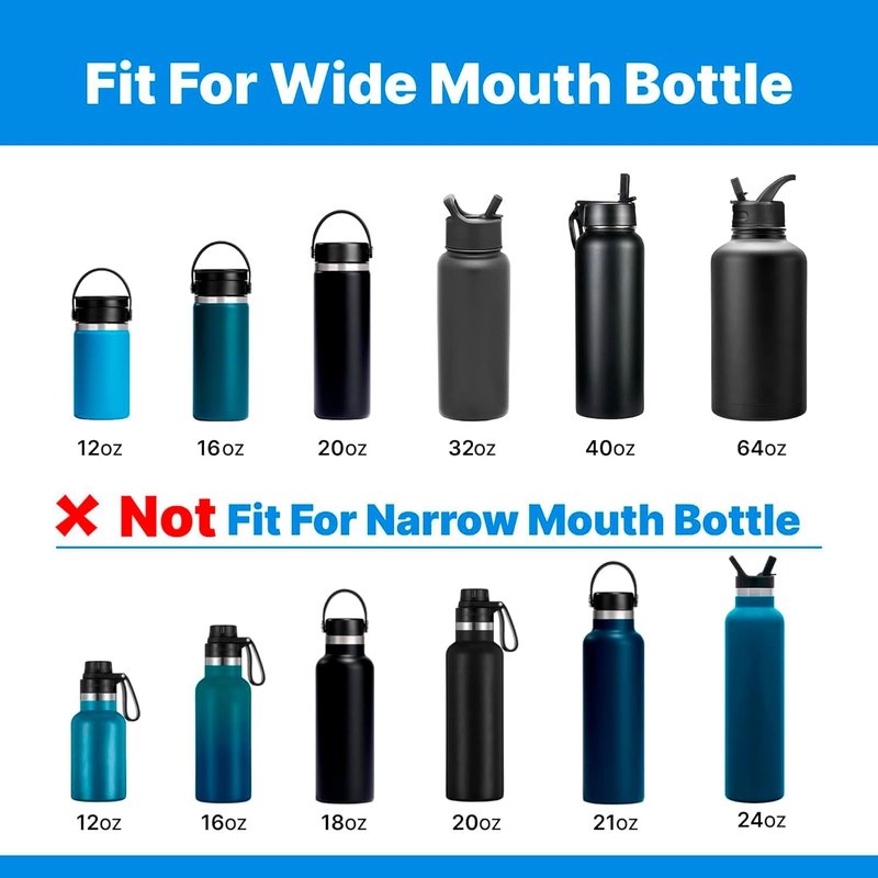 Bluwing Spout Lid for Hydro Flask 32 40 oz Wide Mouth, 2 Pack Replacement Lids Compatible with Hydro Flask 12-64oz Wide Mouth Water Bottle, BPA Free(2 Pack)