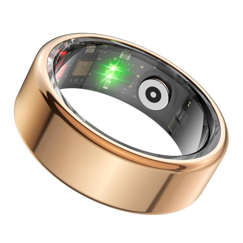 ASHATA Smart Ring Fitness, IP68 Waterproof Wearable NFC Smart Ring Sleep Tracking Body Temperature Monitor Pedometer Tracking Ring Ebook Page Turning Music Control (8), Rose Gold, ASHATAyn5qc03osi-15
