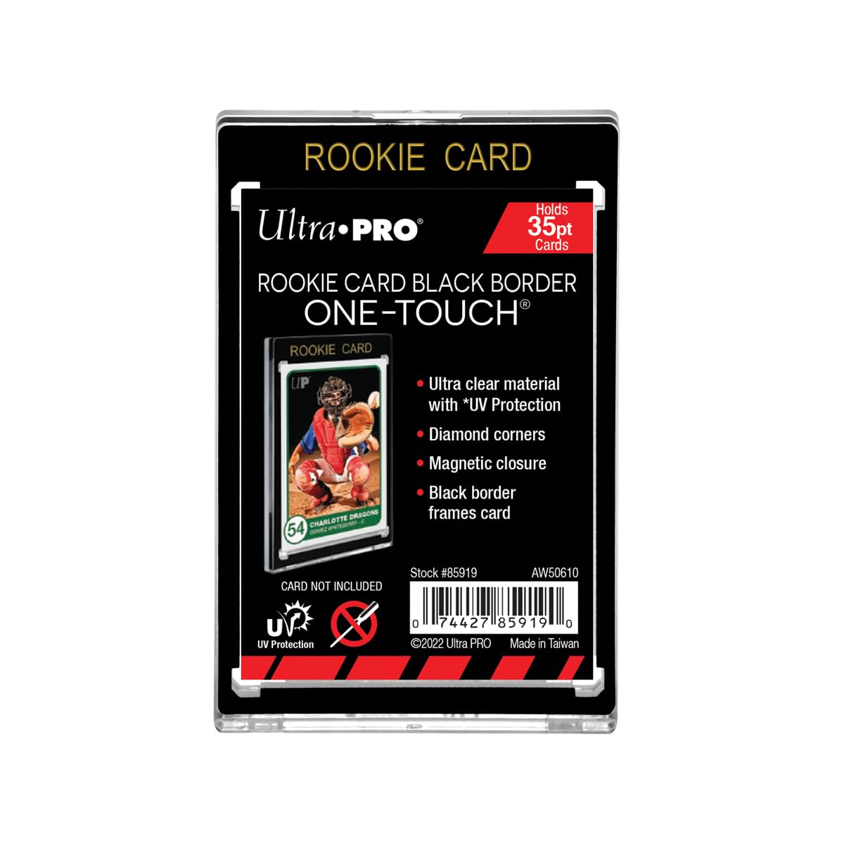 Ultra PRO - 35PT Rookie Black Border UV ONE-Touch Magnetic Holder | Trading Card Display Case, Sports Card Collector Supplies, Gaming Card Protector, Black Border Card Holder, Magnetic Card Case