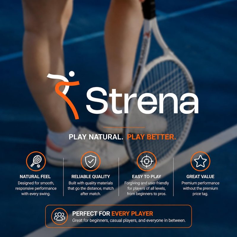 Strena Tennis Racket Set for Adults (2 Pack) – 27” Lightweight Recreational Racquets with Carry Bag – 4 1/4 Grip – Beginner & Casual Play