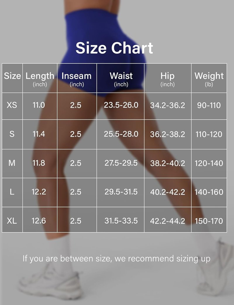 VOYJOY Women's Scrunch Butt Lifting Gym Shorts - Seamless Workout Biker Shorts in 2.5"/3.6"/4.5"/6" Sizes