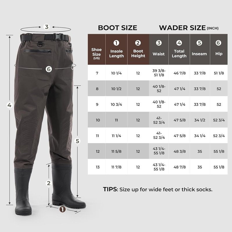 Calamus WaveWalker Waist Waders for Men - 100% Waterproof RipShield Fabric, Slip-Resistant Boots | Comfortable Moisture-Wicking Insoles