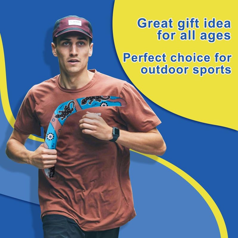 Boomerang for Adults and Kids, Boomerangs for Outdoor Sports & Games, Good Choice for Family activies, for Boys and Girls, Easy to Throw, EVA Foam, Different with Wooden Boomerang