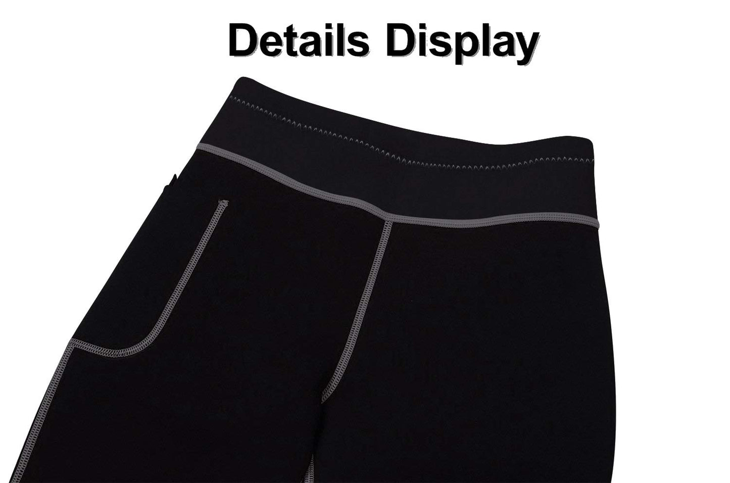 TrainingGirl Women's Hot Neoprene Sauna Sweat Shorts with Pocket Weight Loss Slimming Pants Workout Body Shaper Yoga Leggings (Black, L (See in Last Picture))