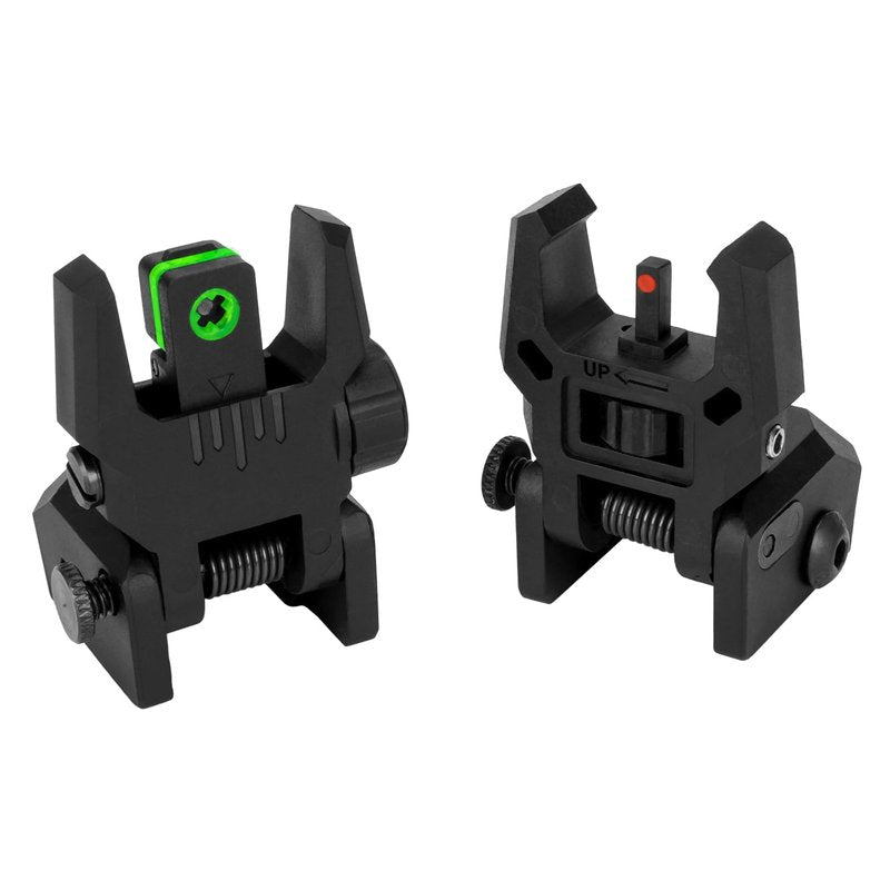 Aecktech Fiber Optic Sights,with Green and Red Full Fiber Optics Dots Polymer Fiber Optics Sights Front and Rear Backup Sights (Big Front Red Rear Green Black)