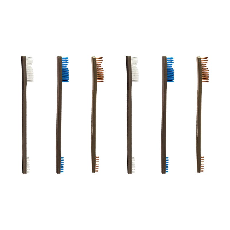 Otis Technology 6 Pack All Purpose Brushes (Nylon/Blue Nylon/Bronze)