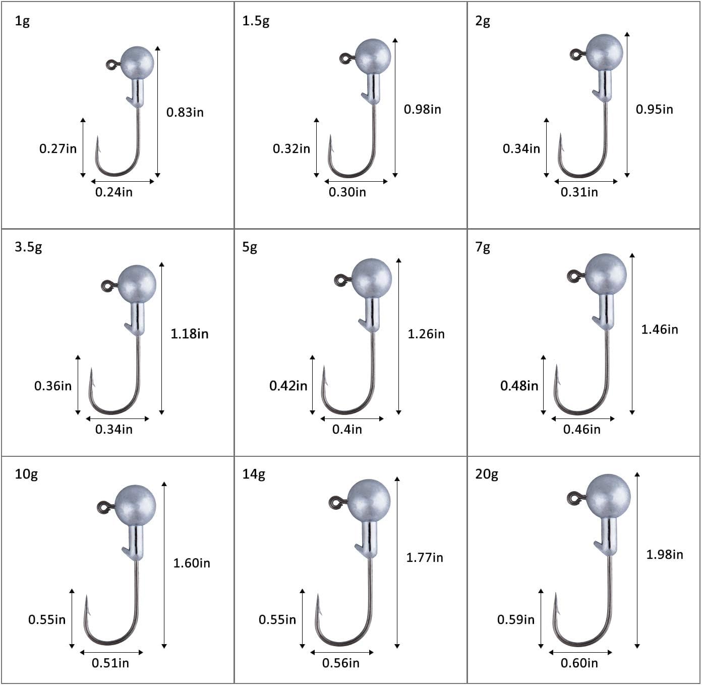 Goture Round Jig Head - Premium Jig Hooks for Freshwater & Saltwater Fishing | Ideal for Trout, Bass & Crappie