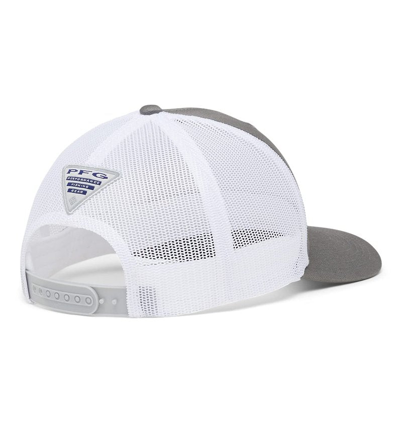 Columbia Unisex Unisex PFG Fish Flag Mesh Snap Back Hat, Titanium/White, One Size