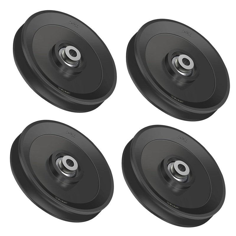 CYBEOE 4.5" / 115mm Nylon Bearing Pulley Wheel - Over The Door Pulley,360° Traction Aluminum Bearing Pulleys for Cable Machine Weight Gym Home Garage Door Pulley System (2)