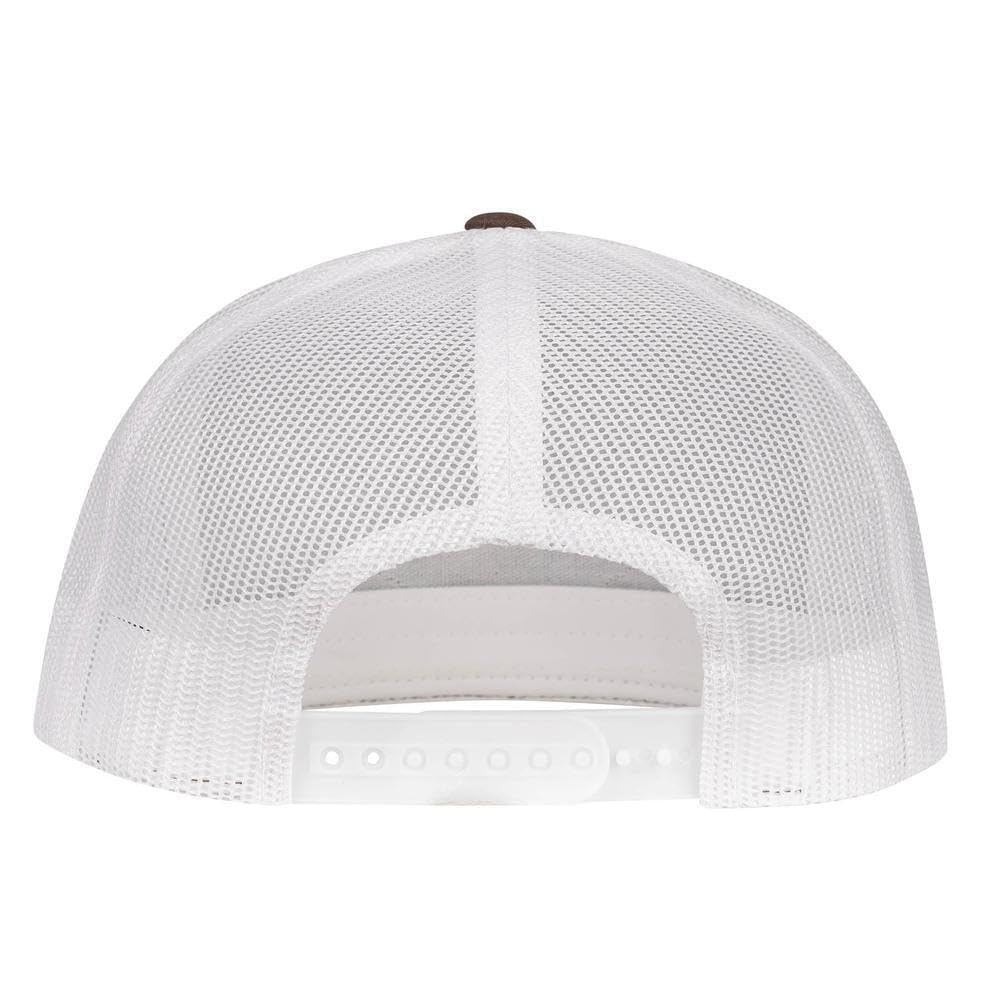 Lazy J Ranch Brown & White Conquest Classic Five Panel Trucker Hat - Adjustable Unisex Country Hats, Vintage Trucker Hat