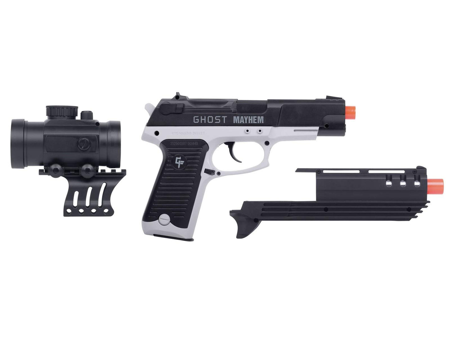 Game Face GFM39PG Ghost Mayhem Spring-Powered Single-Shot Airsoft Pistol