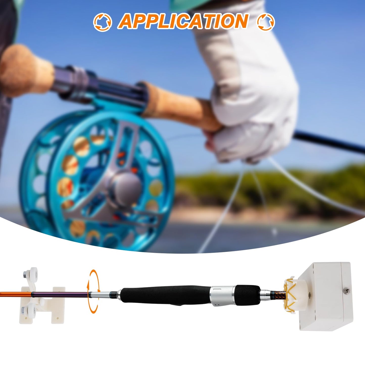 Upgrade Fishing Rod Building Drying System, Type-C Port Professional DIY Fishing Rod Adjustable Forward and Reverse Switch, Electric Winding Machine 0-40RPM