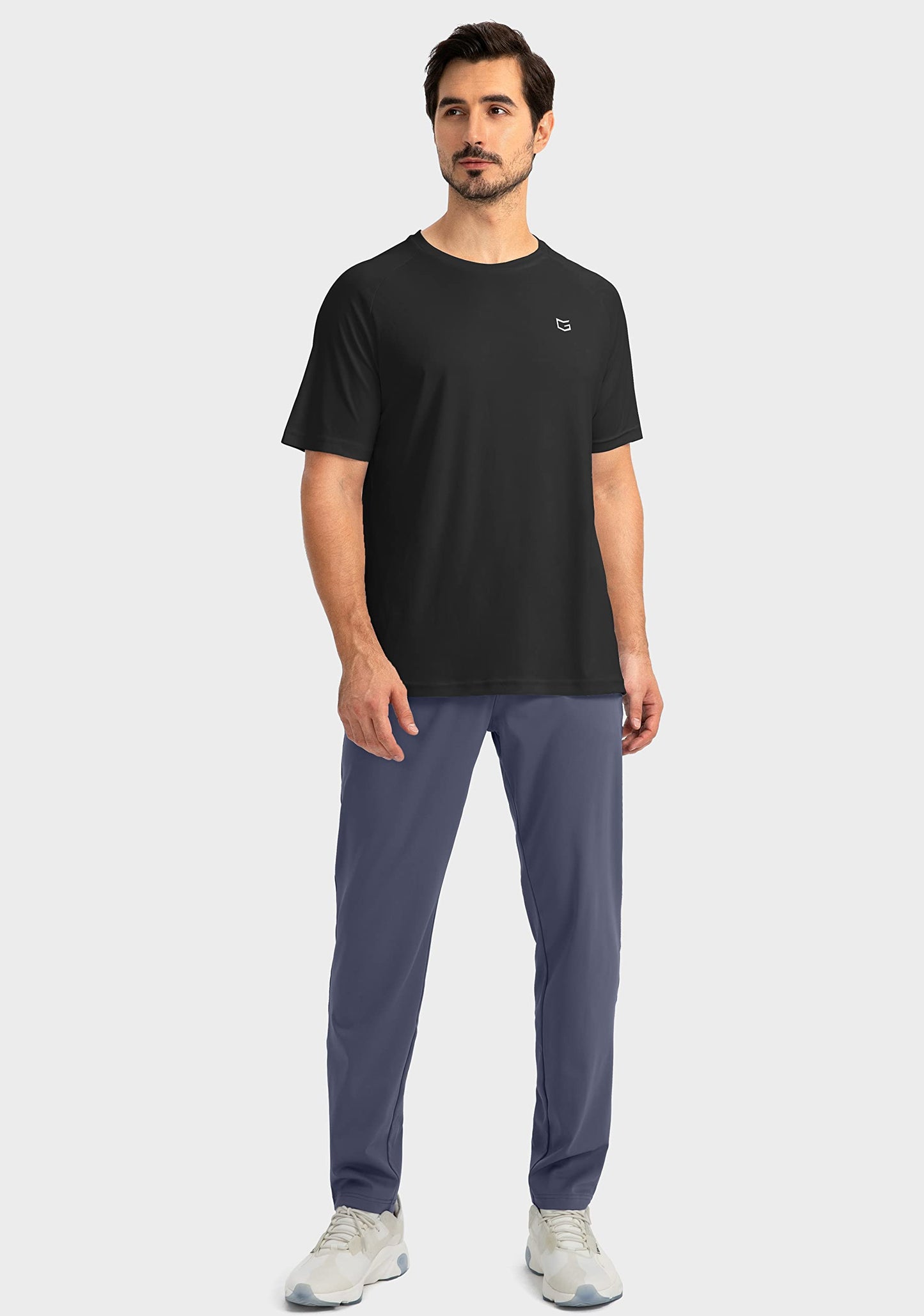 G Gradual Men's Sweatpants with Zipper Pockets Tapered Joggers for Men Athletic Pants for Workout, Jogging, Running (Dusty Blue, Medium)