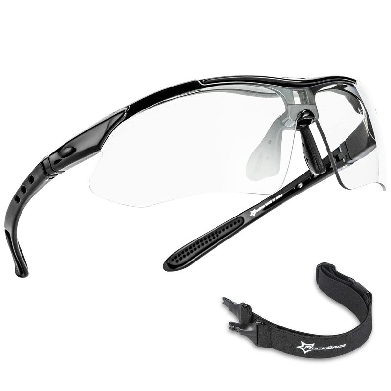 ROCKBROS Pickleball Photochromic Glasses Cycling Glasses with Removable Elasctic & Temple Band Sunglasses Fit for Men Women