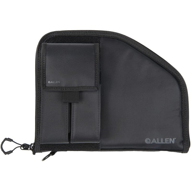 Allen Company Pistol Case with Mag Pouch, Full-Size Handguns up to 9.5”, Black