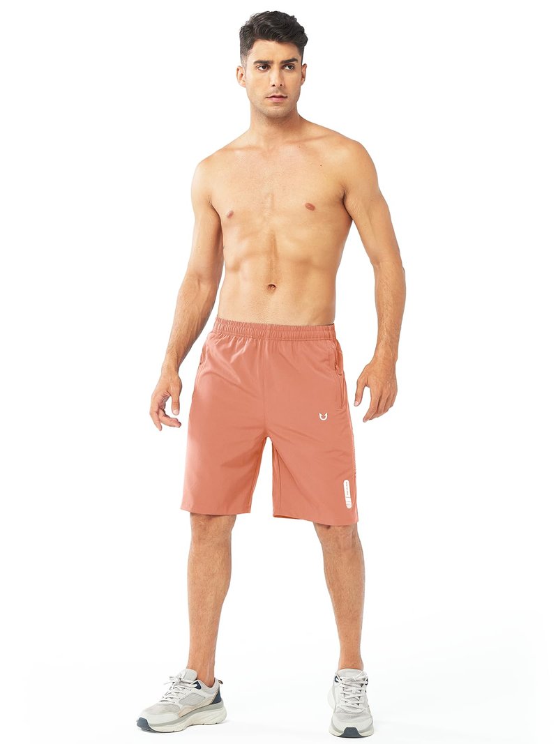 NORTHYARD Men's Athletic Running Shorts Gym Workout 7"/9"/5" Quick Dry Lightweight Sports Basketball Tennis 3 Zipper Pockets PINKORANGE-9inch XL
