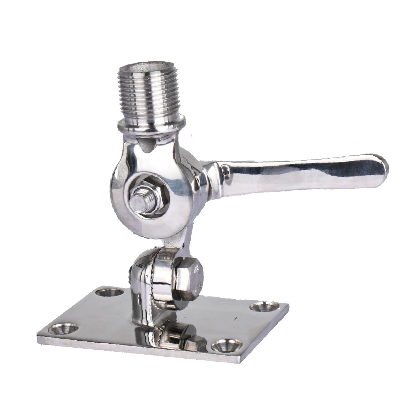 NovelBee Marine VHF Antenna Mount,316 Stainless Steel Antenna Adjustable Base Bracket Holder for Boats
