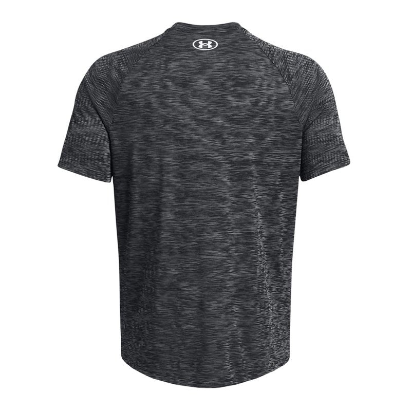 Under Armour Men's Tech Textured Short Sleeve T Shirt, (001) Black / / White, Large
