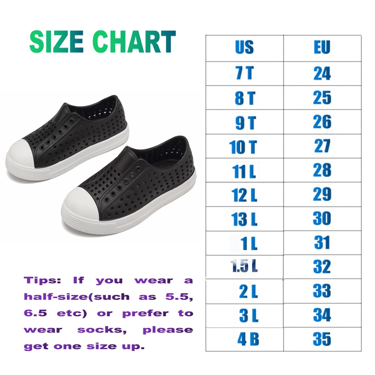 ziitop Kids Toddler Water Shoes for Boys Girls Baby Sandals Sneakers Beach Garden Swim, Anti-Slip Breathable Quick Dry Lightweight Slip-on (Toddler/Little Kid/Big Kid) Black