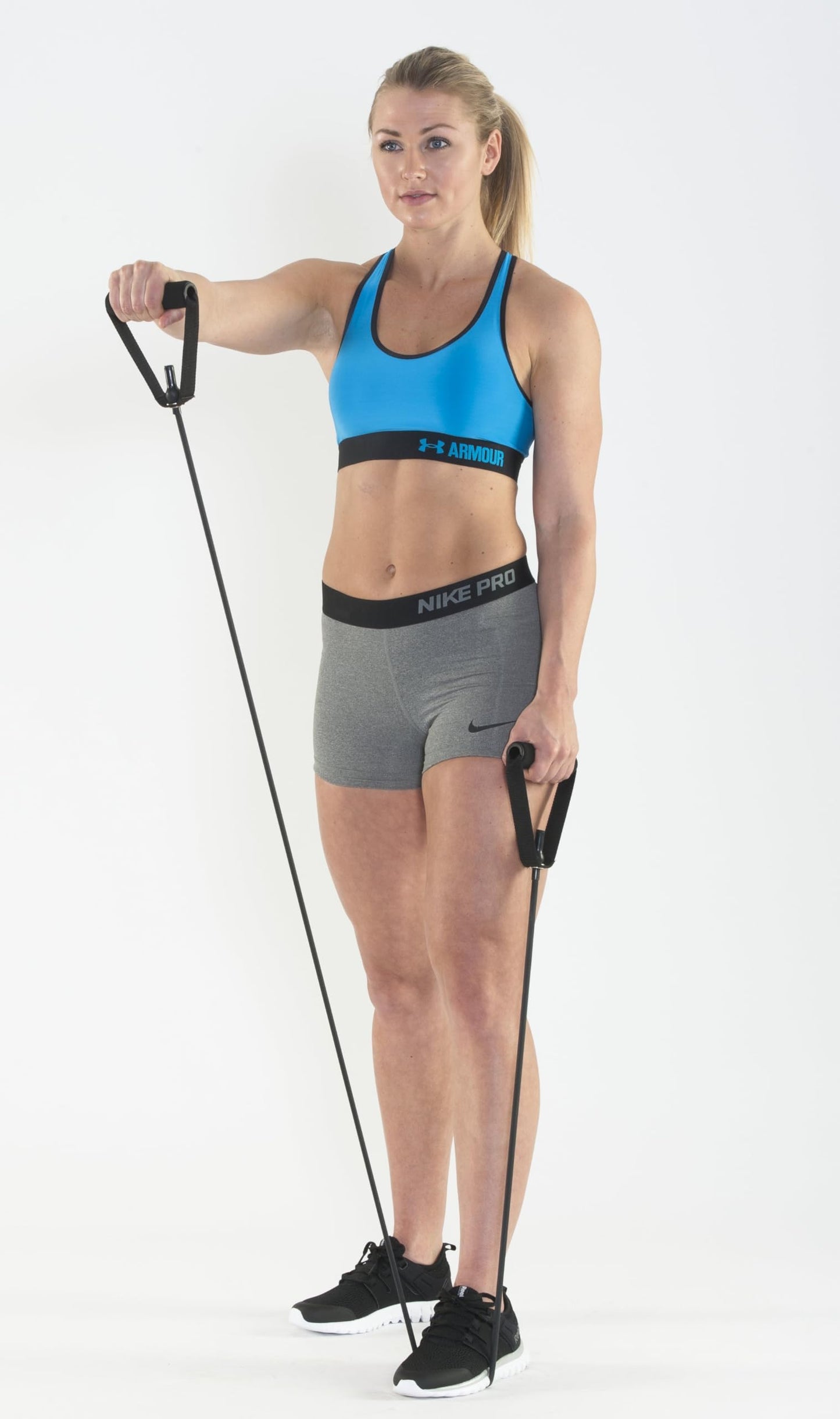 Black Mountain Products Resistance Band Set Six Bands Included - Door Anchor Workout Guide Carrying Bag Tone Build Muscle